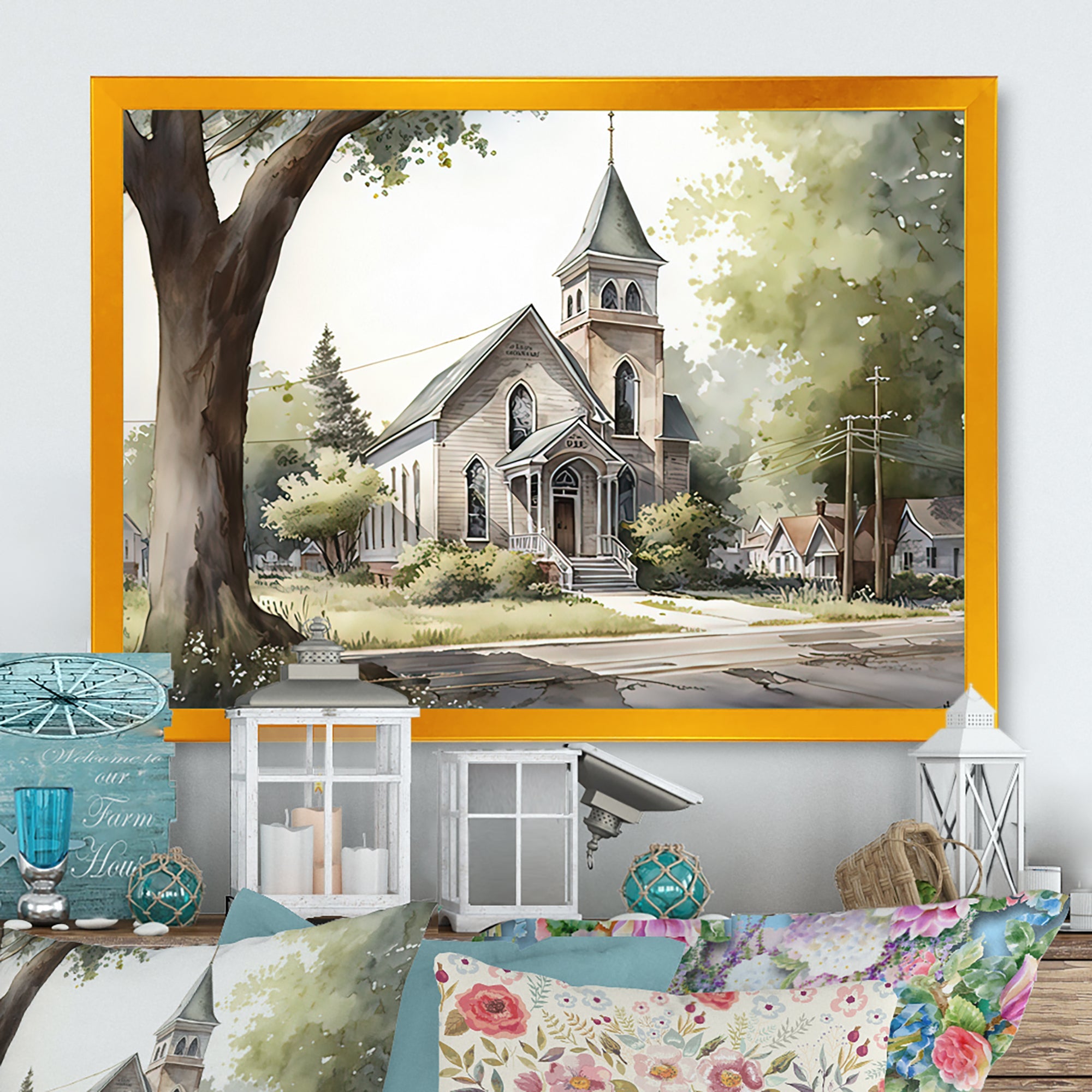 Monochome Yellow And Grey Farm III