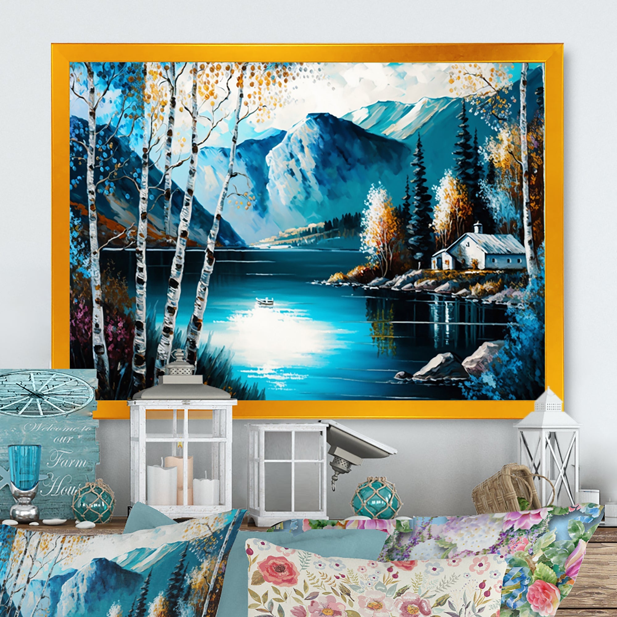 Cabin By A Lake In Fall II