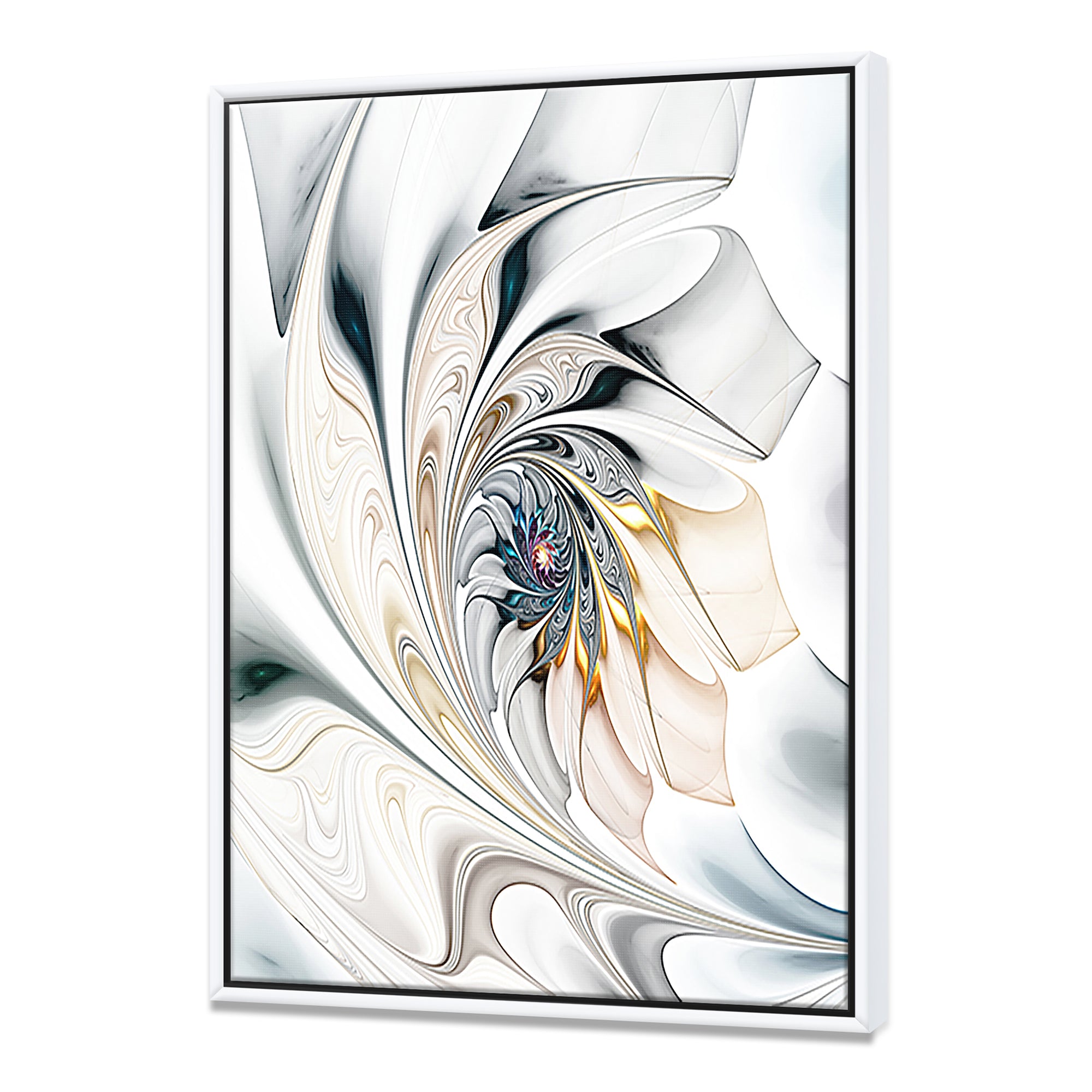 White Stained Glass Floral Wall Art