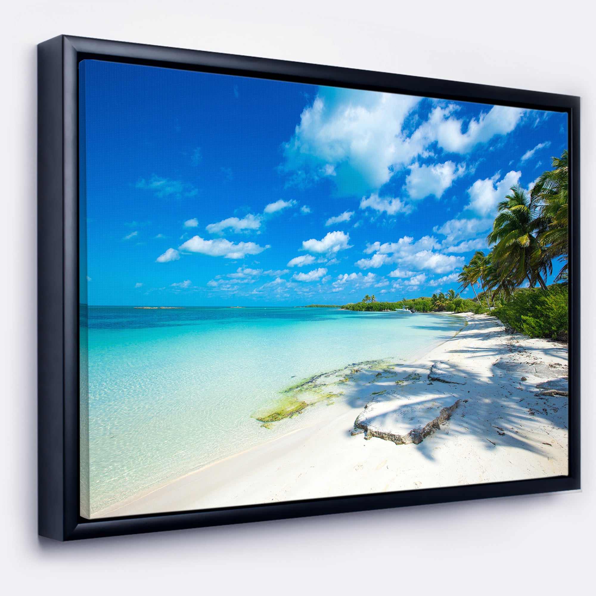Tropical Beach with Palm Shadows Wall Art