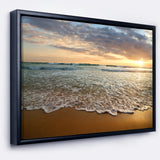 Bright Cloudy Sunset in Calm Ocean Wall Art