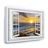 Open Window to Bright Yellow Sunset Wall Art