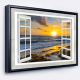 Open Window to Bright Yellow Sunset Wall Art