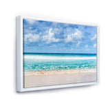 Tranquil Beach under White Clouds Wall Art