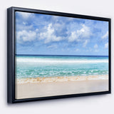 Tranquil Beach under White Clouds Wall Art
