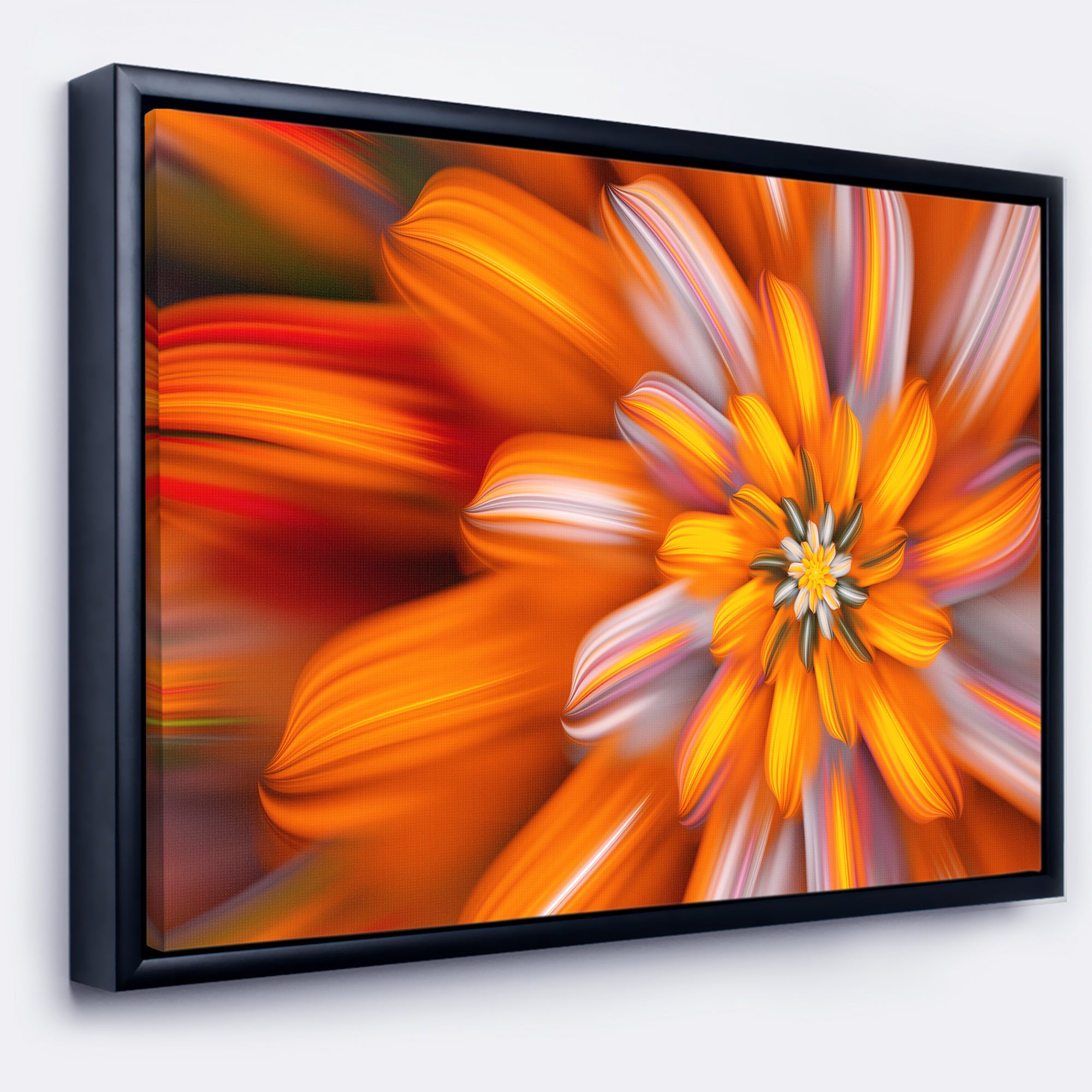 Massive Orange Fractal Flower Wall Art