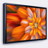Massive Orange Fractal Flower Wall Art