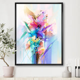 Abstract Colorful Spring Flowers Wall Art