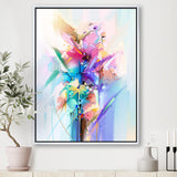 Abstract Colorful Spring Flowers Wall Art