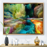 Colorful Motion Gradients Of Surreal Mountains And Clouds Wall Art