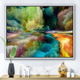 Colorful Motion Gradients Of Surreal Mountains And Clouds Wall Art