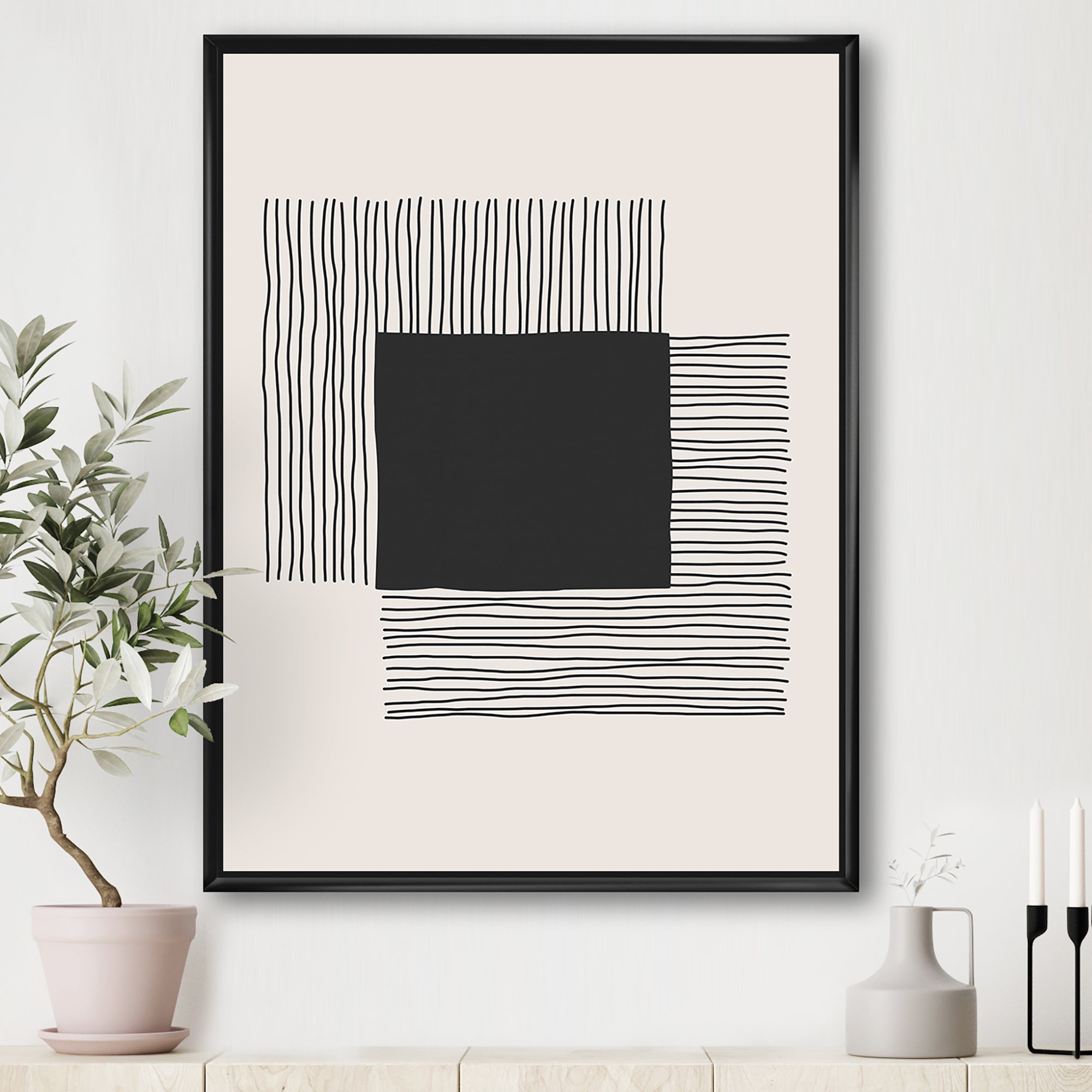Minimal Geometric Lines And Squares VI Wall Art