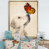 Golden Retriever Dog with Butterfly I Wall Art