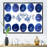 Collection of Astrology Signs On Blue