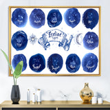 Collection of Astrology Signs On Blue