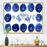 Collection of Astrology Signs On Blue