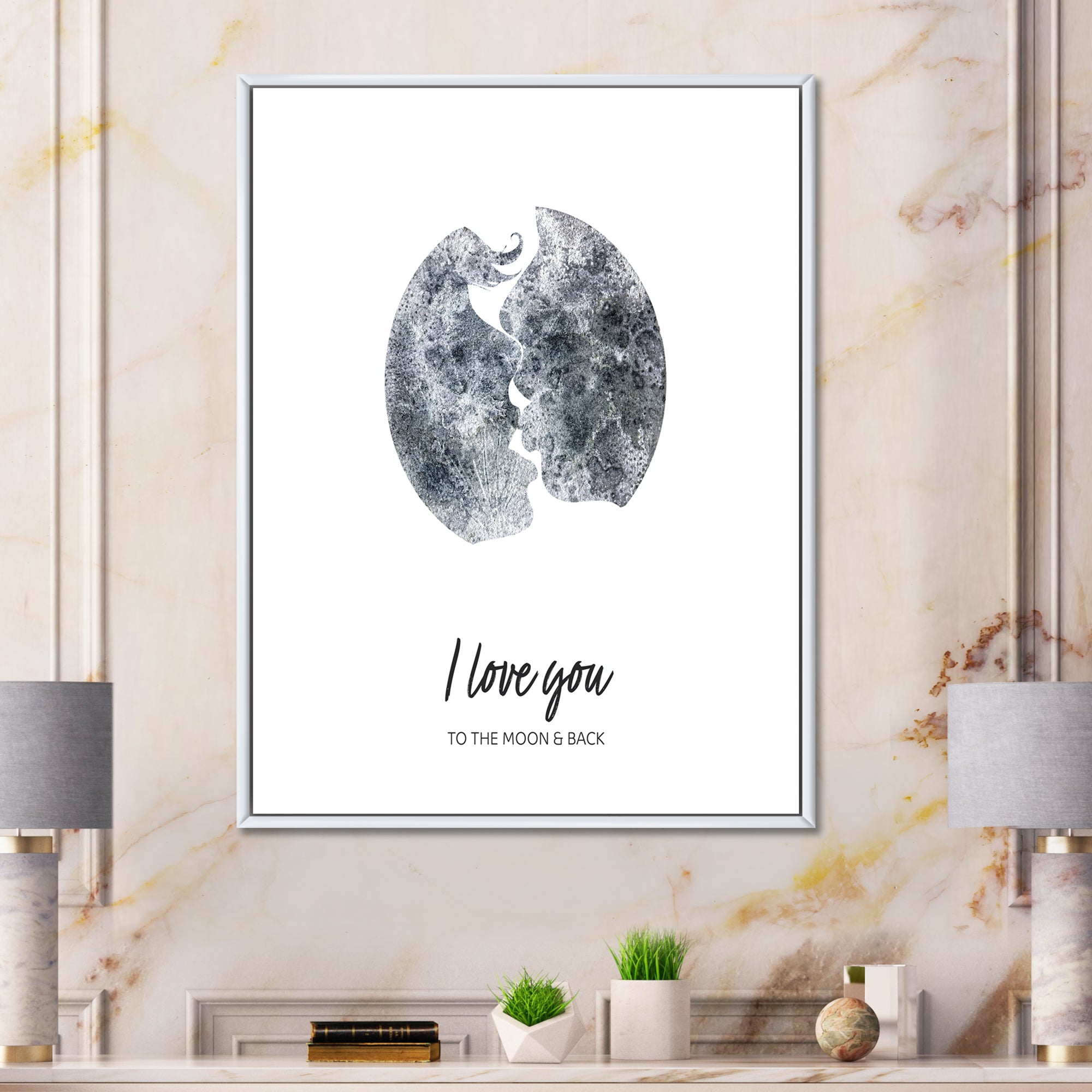 Romantic Moon Kiss of Two Lovers