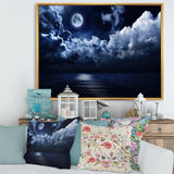 Full Moon in Cloudy Night Sky