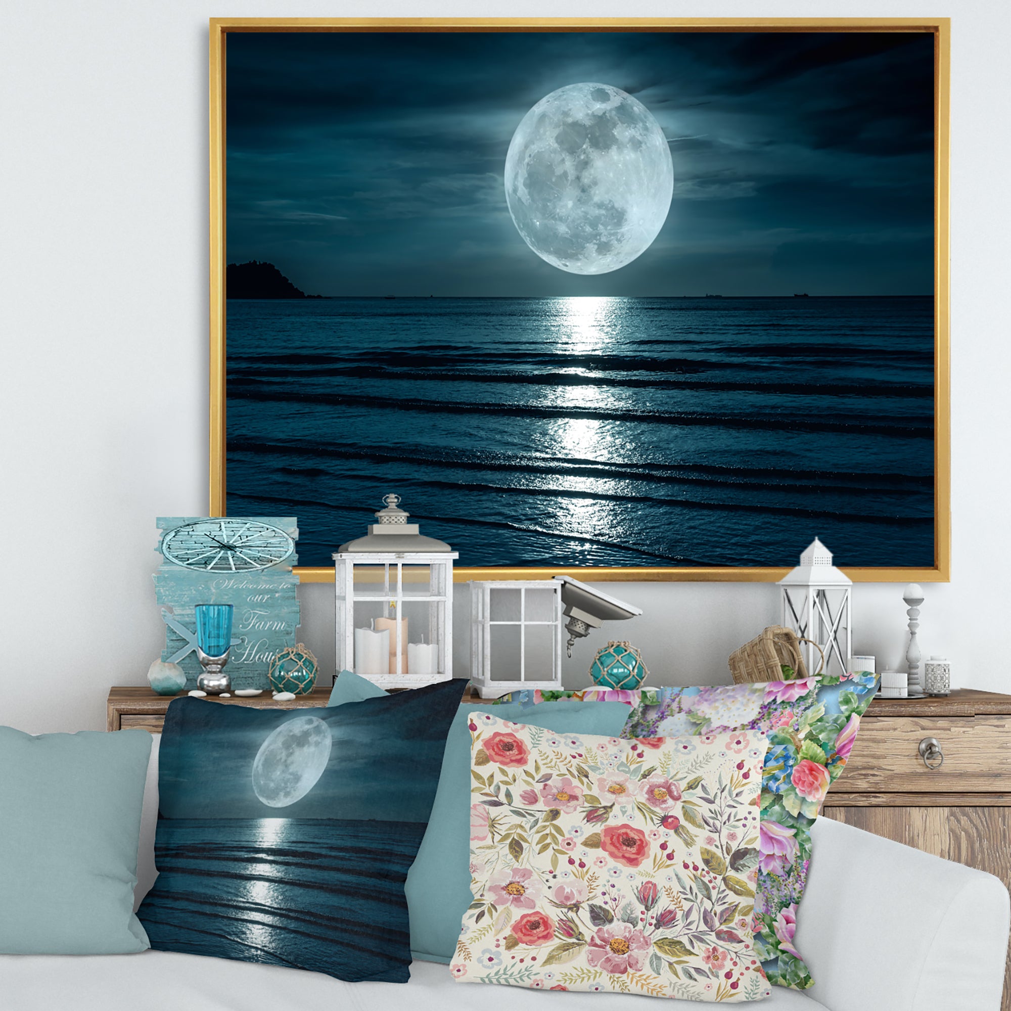 Super Moon Over The Sea I Wall Art