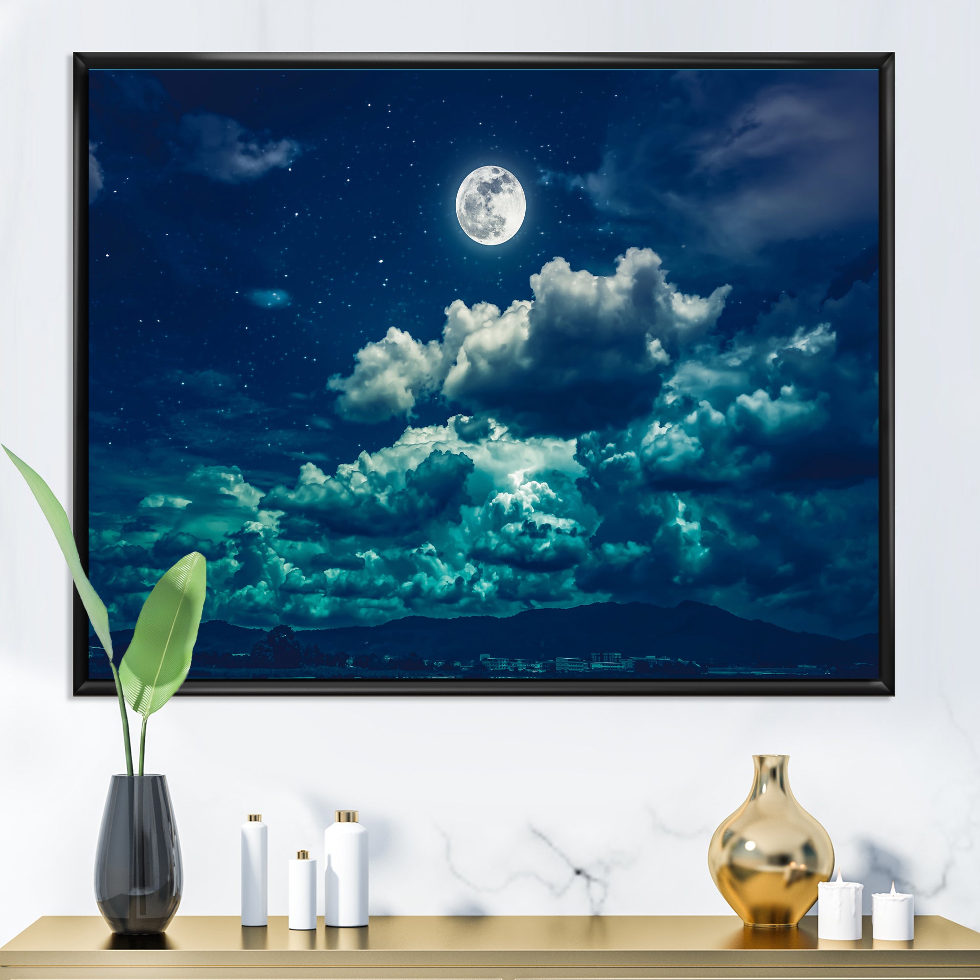 Full Moon In Cloudy Night Sky II