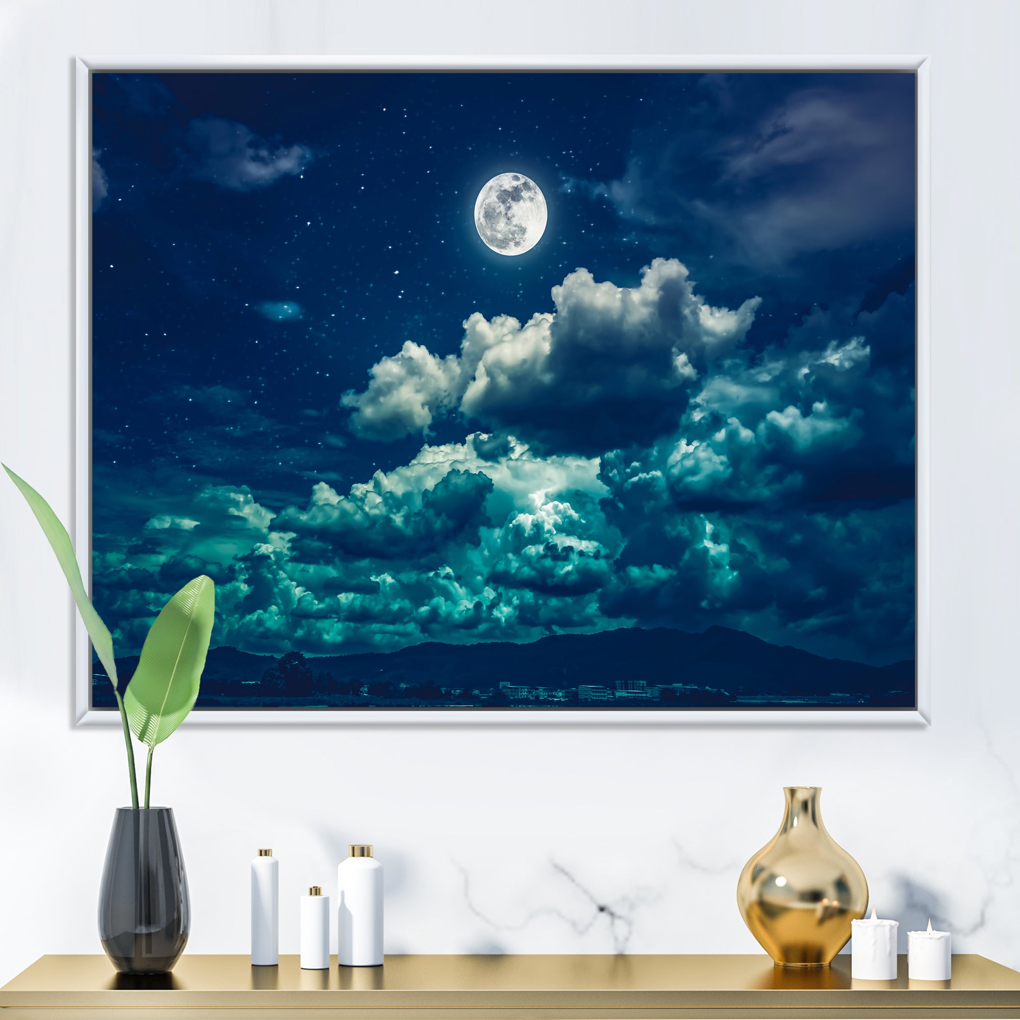 Full Moon In Cloudy Night Sky II