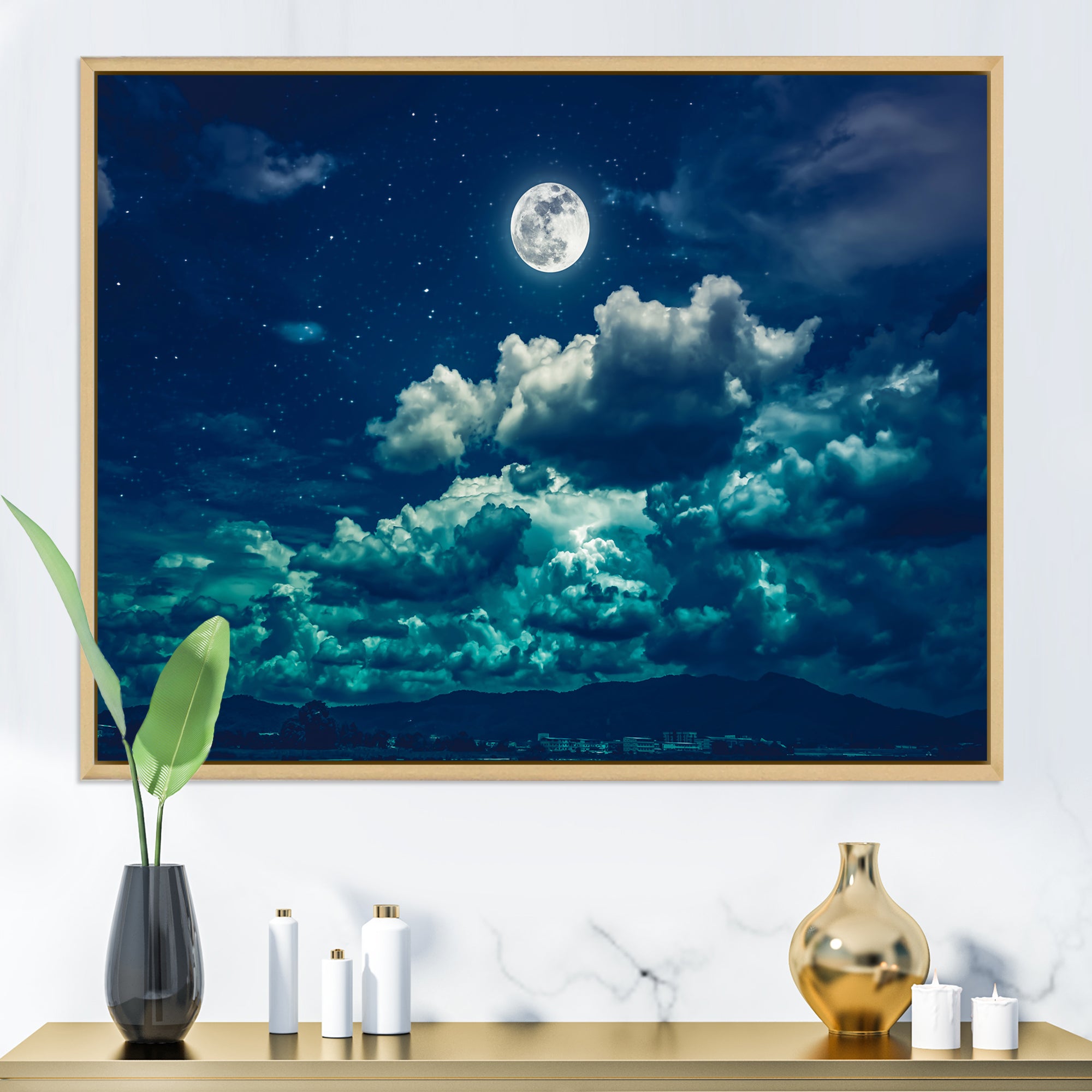 Full Moon In Cloudy Night Sky II