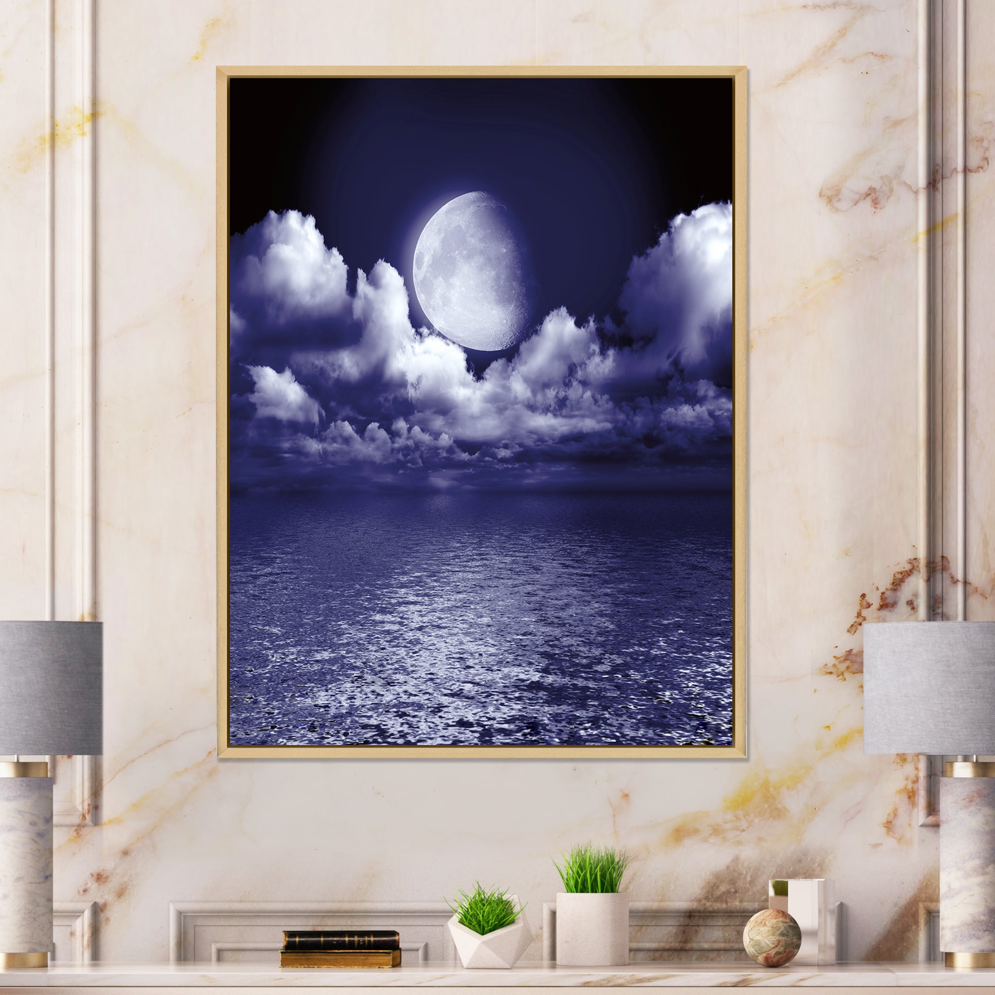 Full Moon In Cloudy Night Sky V