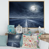 Asphalt Road Under Cloudy Full Moon I