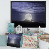 Full Moon Rising In A Cloudy Night