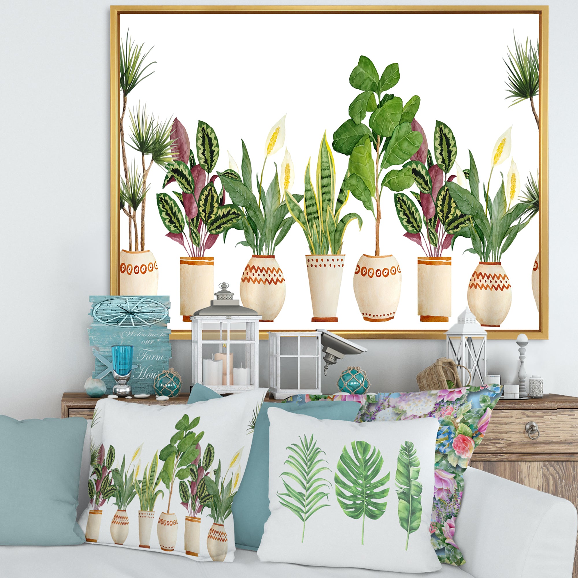 Trio of Houseplants Sanseviera Snake Plant