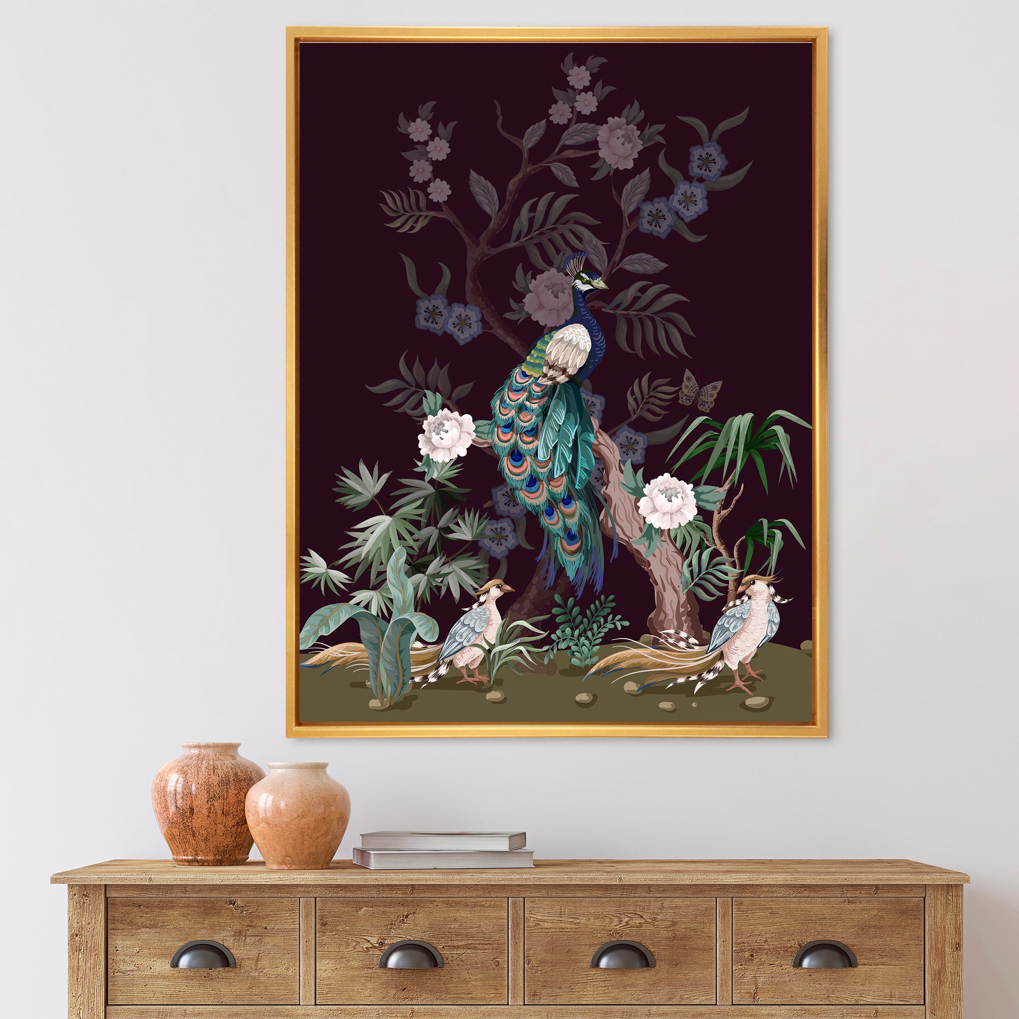 Chinoiserie With Birds and Peonies V