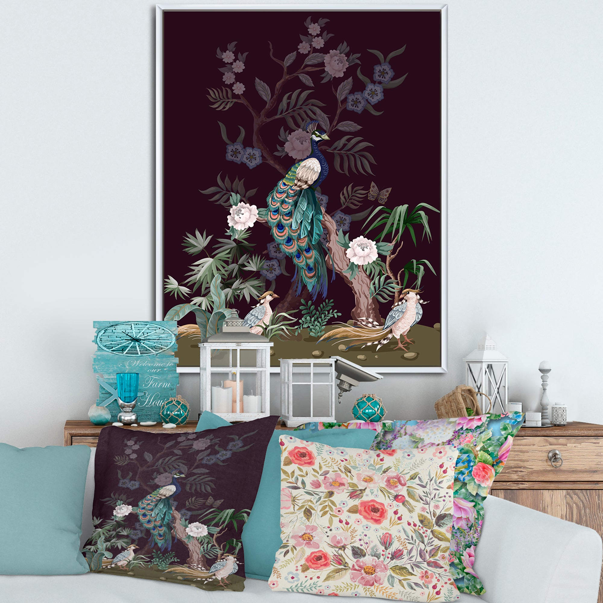Chinoiserie With Birds and Peonies V