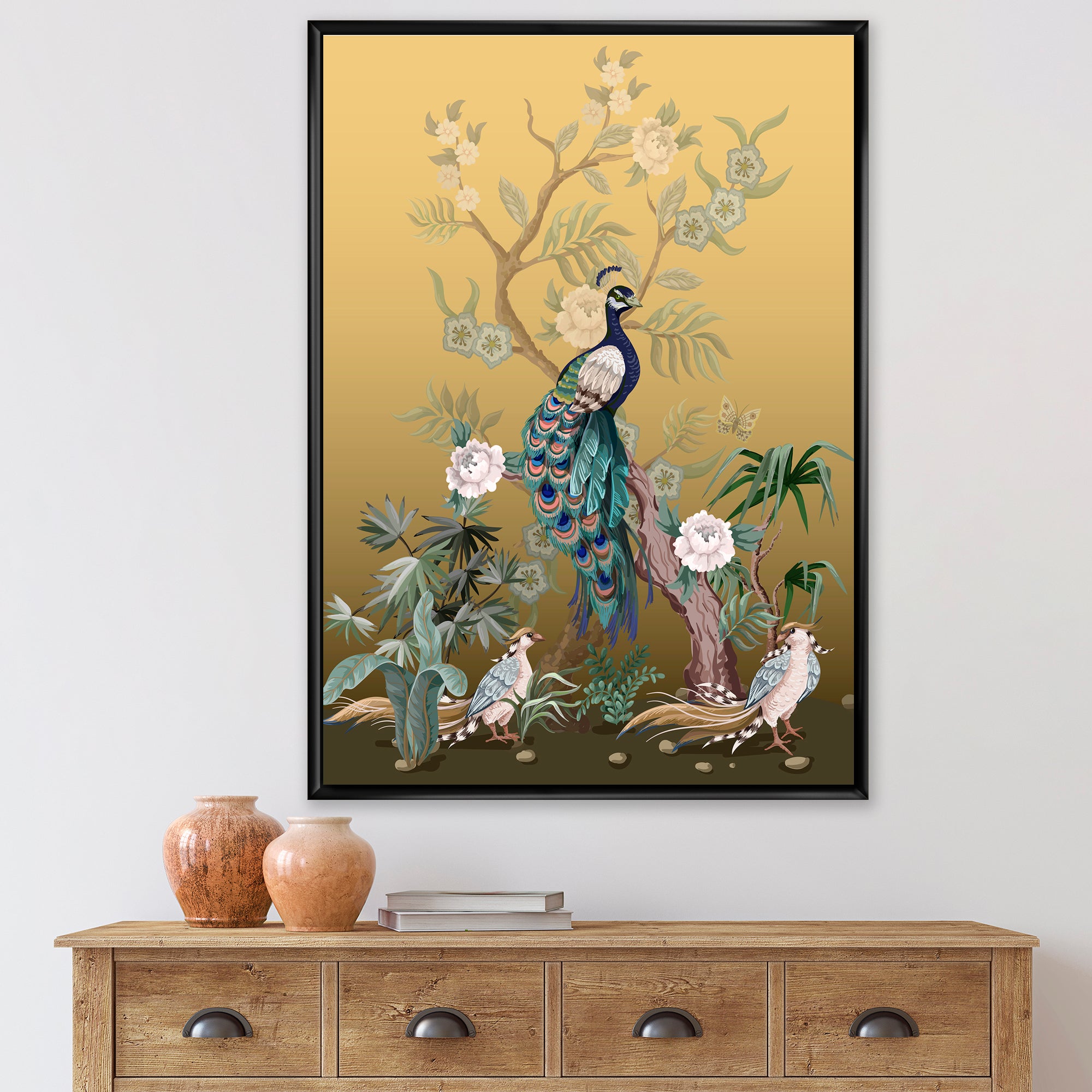 Chinoiserie With Birds and Peonies VI