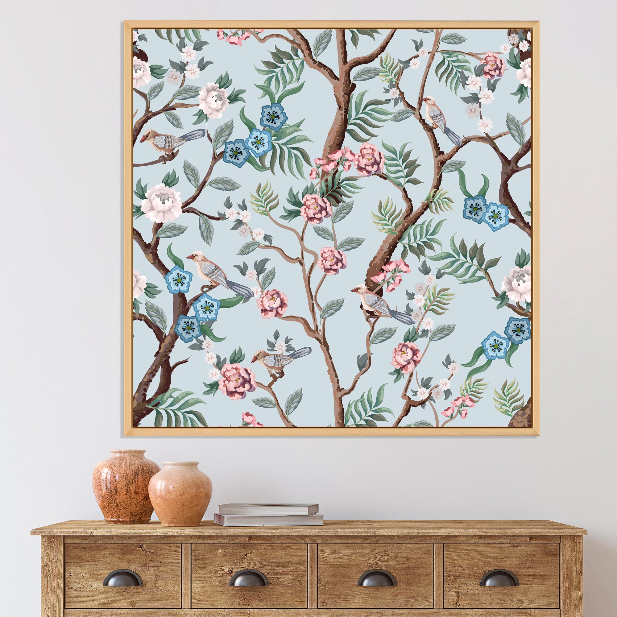 Chinoiserie With Birds and Peonies X