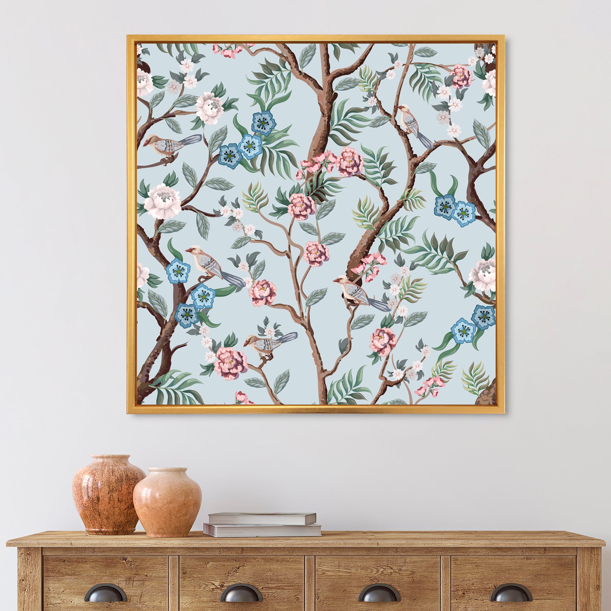 Chinoiserie With Birds and Peonies X