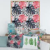 Colored Monstera On Rough Brush Strokes I