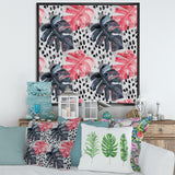 Colored Monstera On Rough Brush Strokes I