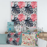 Colored Monstera On Rough Brush Strokes I