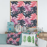 Colored Monstera On Rough Brush Strokes II