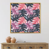 Colored Monstera On Rough Brush Strokes II