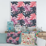 Colored Monstera On Rough Brush Strokes II