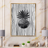 Black and White Tropical Leaf On Striped I