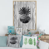 Black and White Tropical Leaf On Striped I