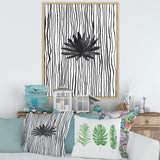 Black and White Tropical Leaf On Striped III