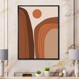 Abstract Terracotta Sunset Mountain Landscape