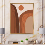 Abstract Terracotta Sunset Mountain Landscape