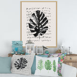 Minimal Tropical Palm Leaf On Grunge Texture