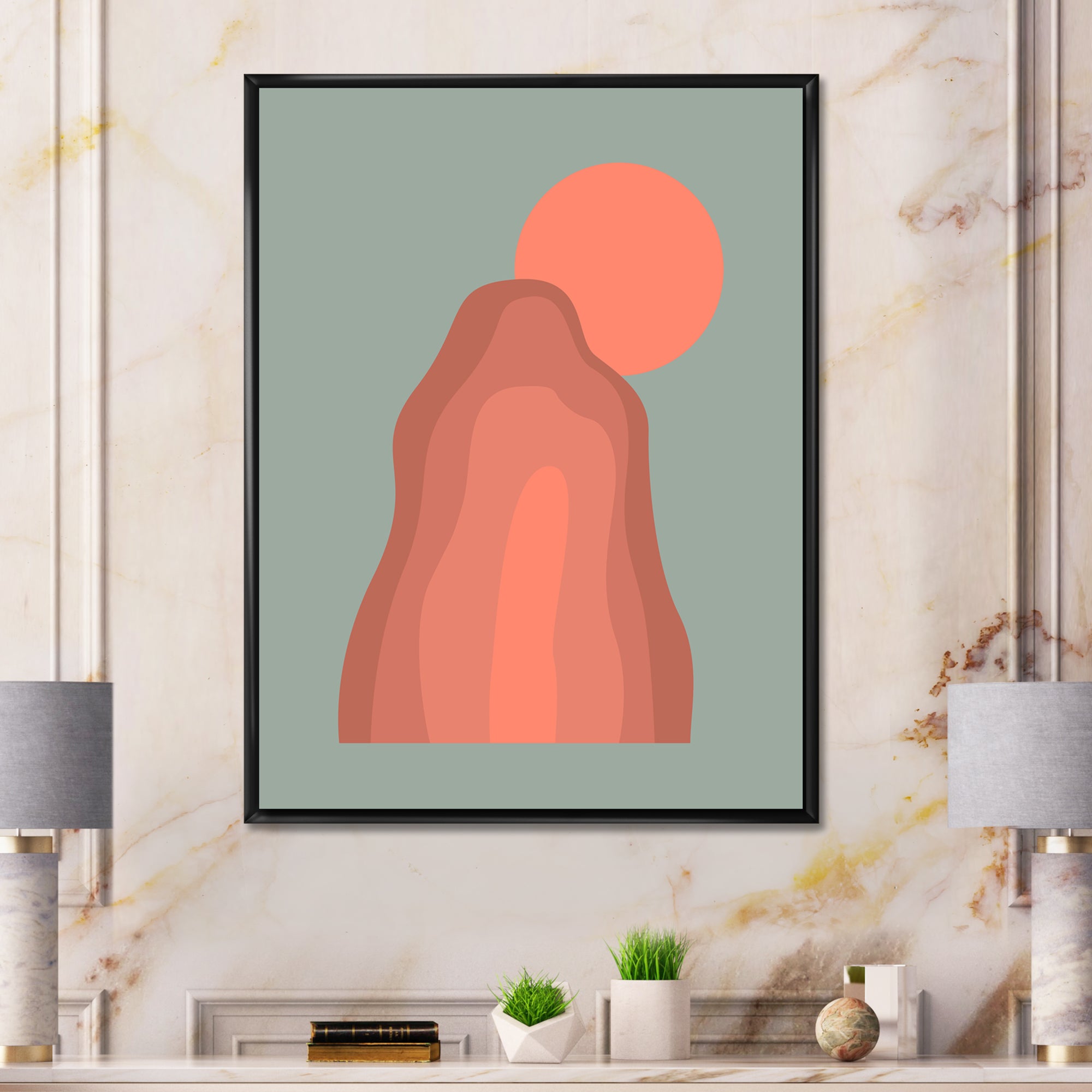 Pink Sunset Mountain Landscape