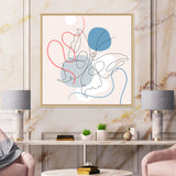 Butterfly One Line Drawing On Cubism Shapes I