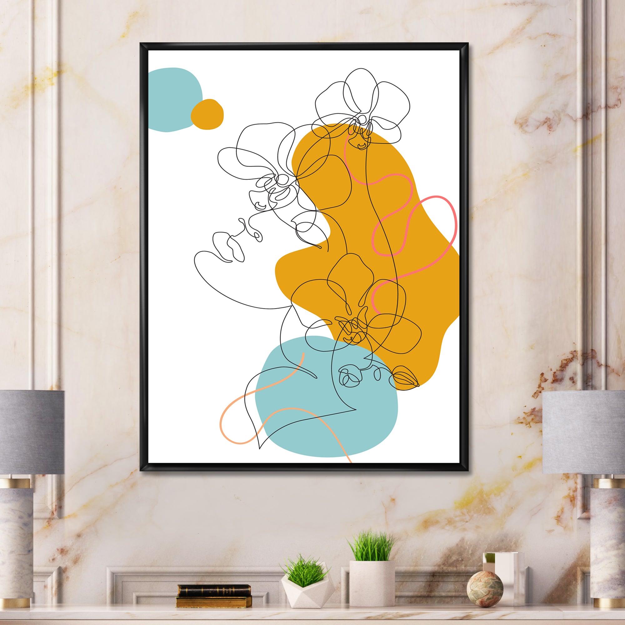 Beautiful Woman One Line Drawing